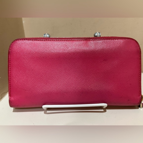 Prada Pink Saffiano Long Zip Wallet - Picture 2 of 13